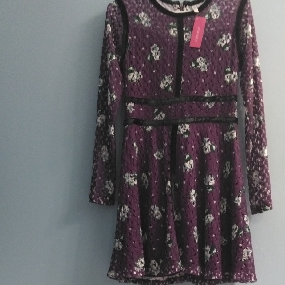 NWT Xhilaration Purple Fit and Flare Dress with Peter Pan Collar Size Small